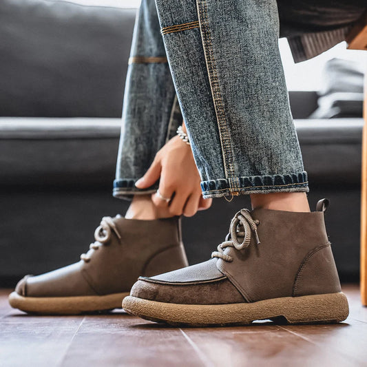 Men's Casual High-Top Faux Leather Shoes