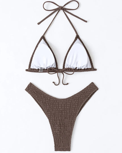 Women's Halter String Triangle Bikini Thong Swimsuit