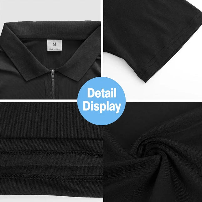 Men's Quick-Dry Compression Short Sleeve Polo T-Shirt