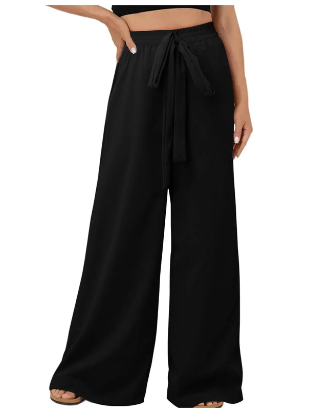 Women's Wide Leg Loose Fit Drawstring Casual Pants
