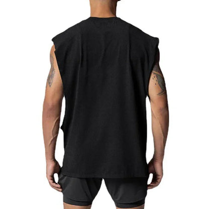 Men's Open Side Cut-Off Vest - Gym Tank Top for Men