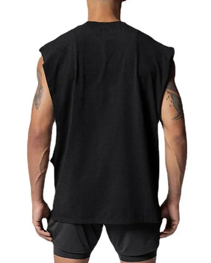 Men's Open Side Cut-Off Vest - Gym Tank Top for Men