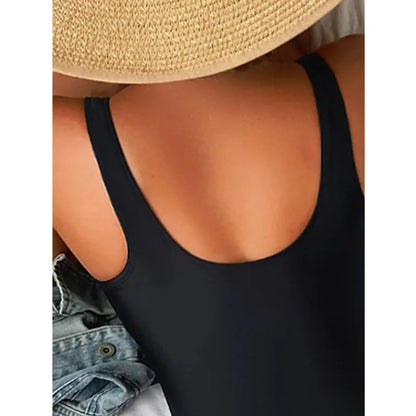 Women's One Piece Swimsuit with Floral Design and Push-Up Support