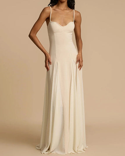 Women's Casual Pleated Long Dress - Elegant Slim Fit Maxi Dress for Women