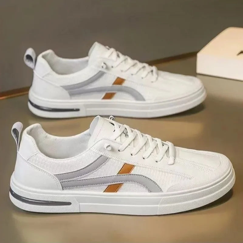 Men's Low Top Lace-Up Sneakers - Comfortable Casual Athletic Shoes for Men