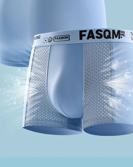 Men's Ice Silk Seamless Boxer Shorts - Antibacterial, Breathable Briefs