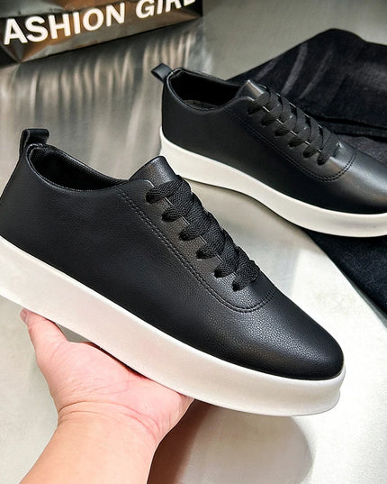 Thick Sole Soft Faux Leather Sneakers for Men