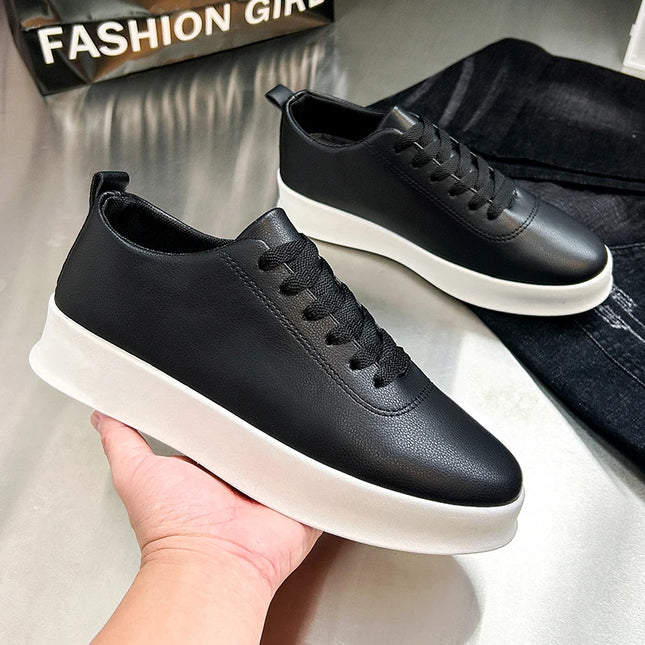 Thick Sole Soft Faux Leather Sneakers for Men