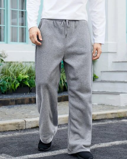 Unisex Wide Leg Sweatpants with Elastic Waist and Drawstring