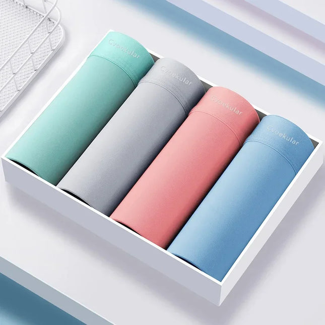 4- 8Pack Men's Ice Silk Thin Boxer Briefs - Various Color Combinations