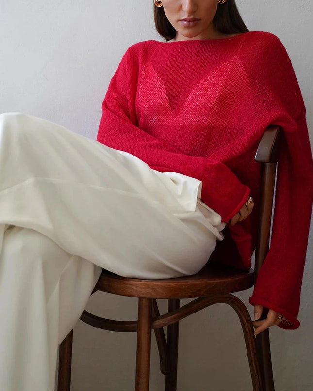 Elegant Sweater For Women - Loose Fit Pullover - Various Colors