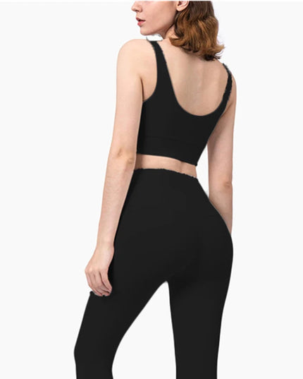 2-Piece Women's Yoga Set: Push-Up Bra and Leggings Combo - Various Colors