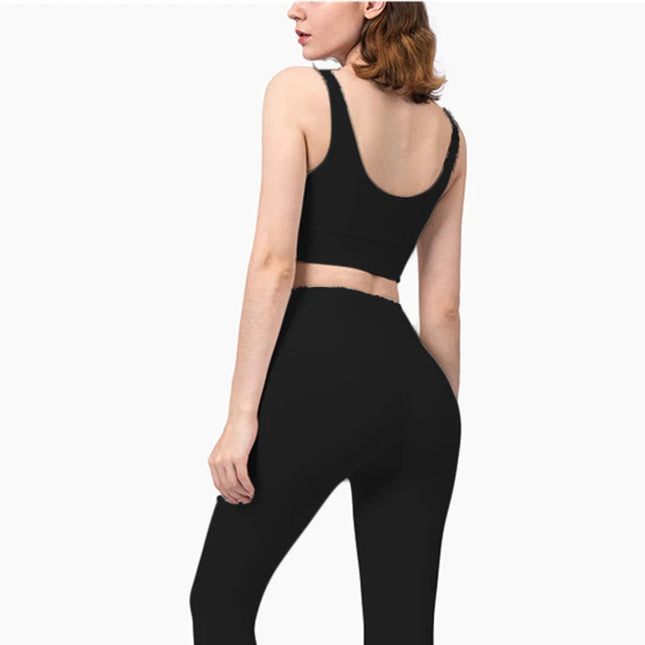 2-Piece Women's Yoga Set: Push-Up Bra and Leggings Combo - Various Colors