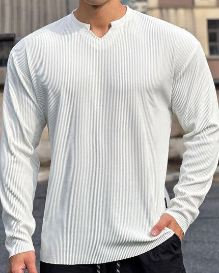 Loose Long-Sleeved Ribbed Drape Men's Sweater