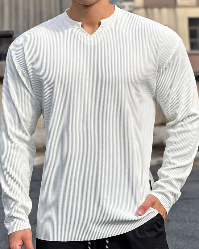 Loose Long-Sleeved Ribbed Drape Men's Sweater