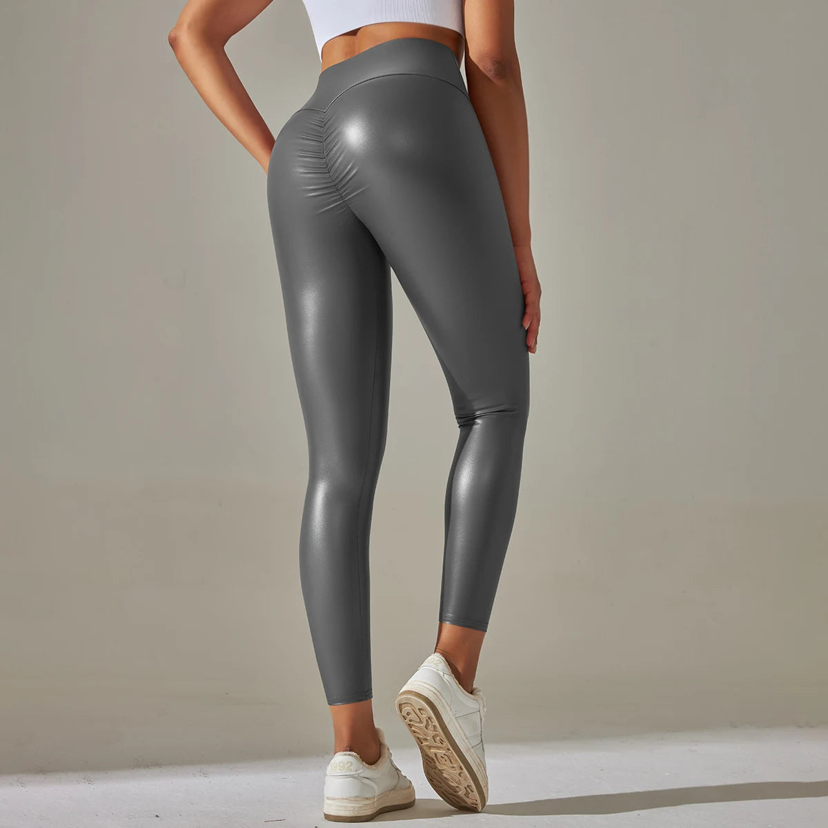 High Waist Women's Leggings - Comfortable, Stylish PU Faux Leather Tights for Women