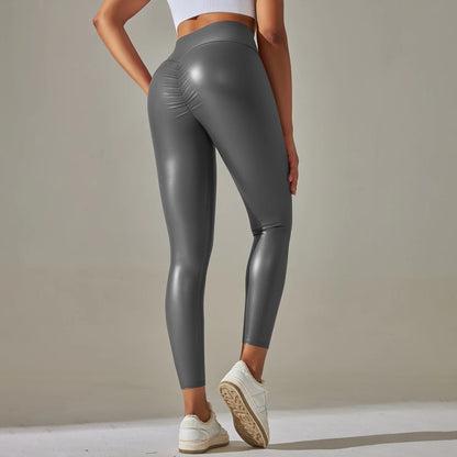 High Waist Women's Leggings - Comfortable, Stylish PU Faux Leather Tights for Women