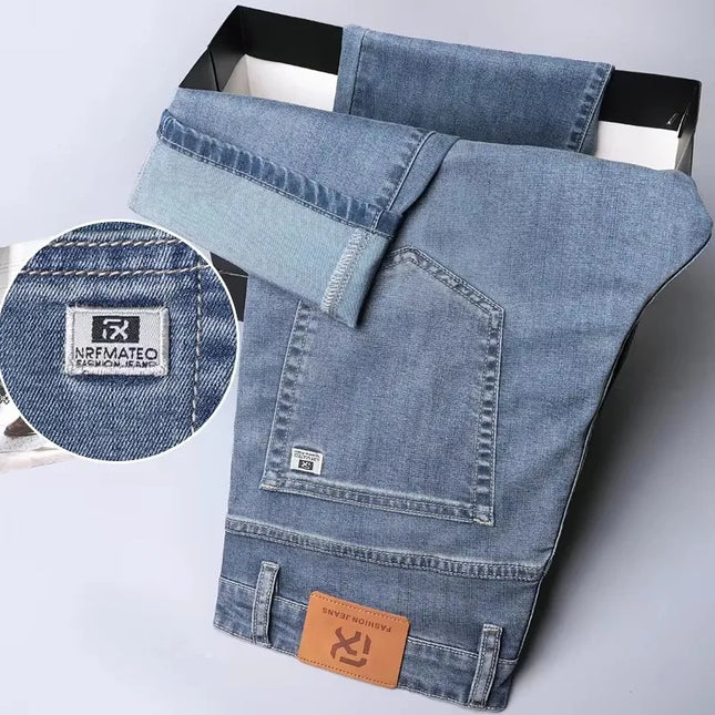 Men's Lyocell Baggy Jeans – Thin, Breathable, Vintage Straight Fit Pants