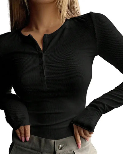 Women's Long Sleeve Button-Up Slim Fit Breathable Sweater