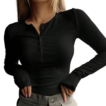 Women's Long Sleeve Button-Up Slim Fit Breathable Sweater