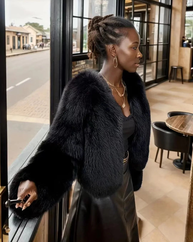 Elegant Women's Classic Faux Fur Jacket