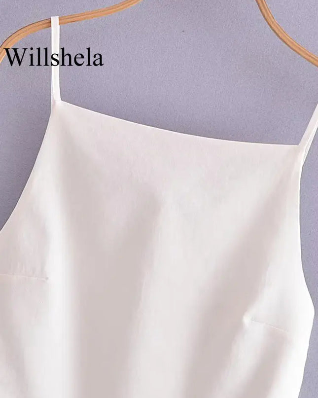 Women's Lace-Up Backless Camisole with Vintage Style, Thin Straps, and Square Collar