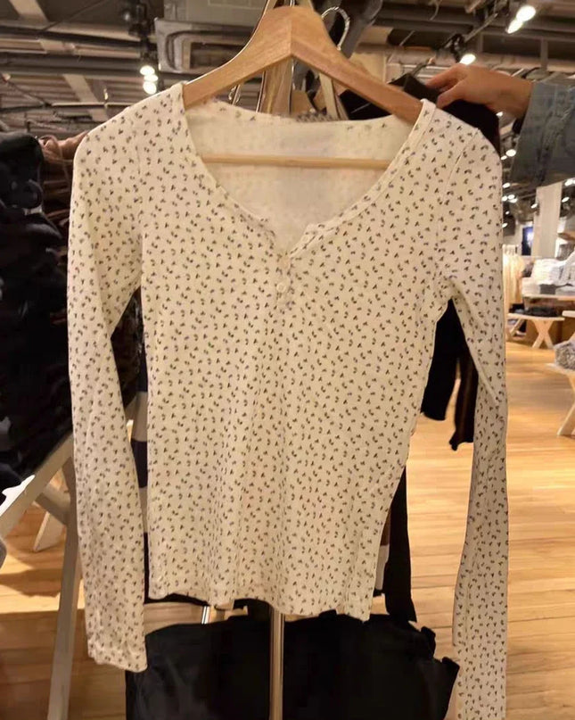 Women's Hollow Out Long Sleeve Round Neck Button-Up Slim Fit Cotton Sweater
