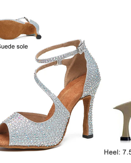 DKZSYIM Women’s Rhinestone High Heels