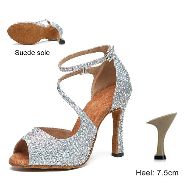 DKZSYIM Women’s Rhinestone High Heels