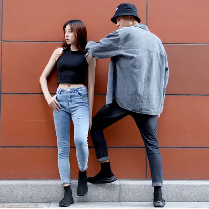 Breathable Mesh High-Top Sneakers for Men & Women