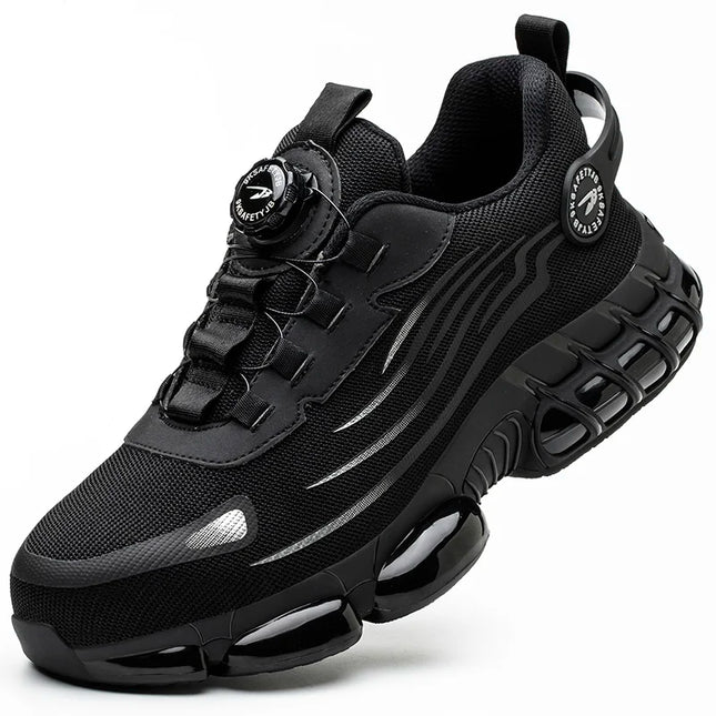 Rotating Button Men’s Anti-Puncture Protective Sneakers – Durable, Comfortable Work Shoes for Men