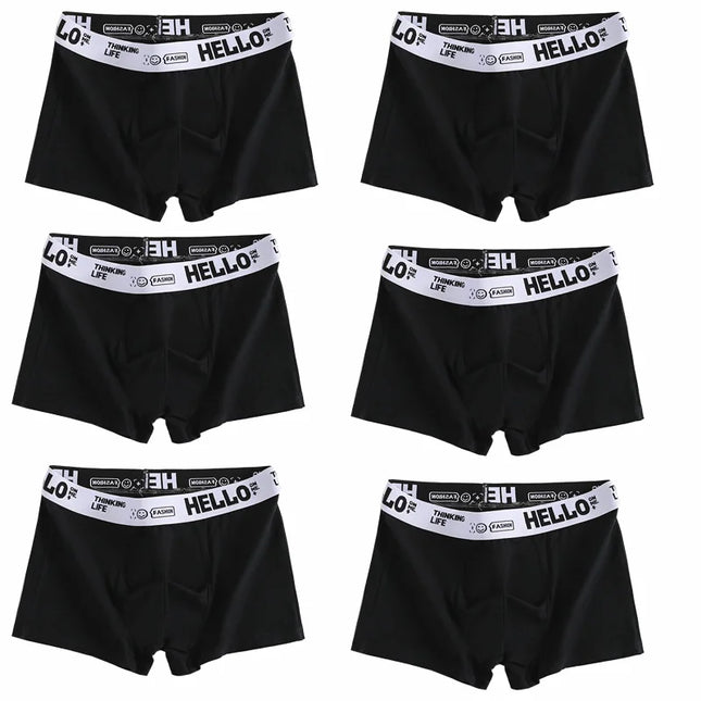 6-Piece Men's Cotton Underwear Set - Breathable Boxer Shorts - Various Colors
