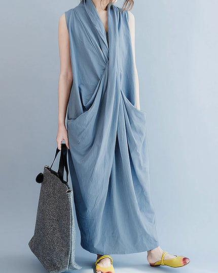 ZANZEA Women's Oversized Asymmetrical Maxi Sundress