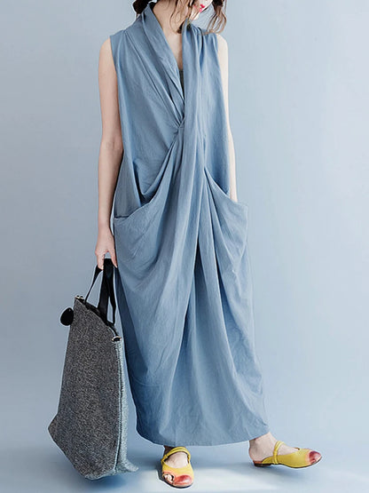 ZANZEA Women's Oversized Asymmetrical Maxi Sundress