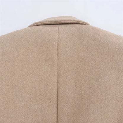 Women's Casual Button-Front Long Sleeve Lapel Coat