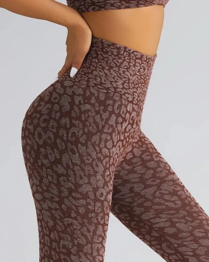 Women's Leopard Print Yoga Pants with Hip Lift and High Elasticity