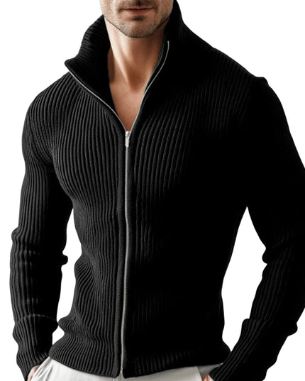 Men's Slim Fit Zipper Stand Collar Jacket