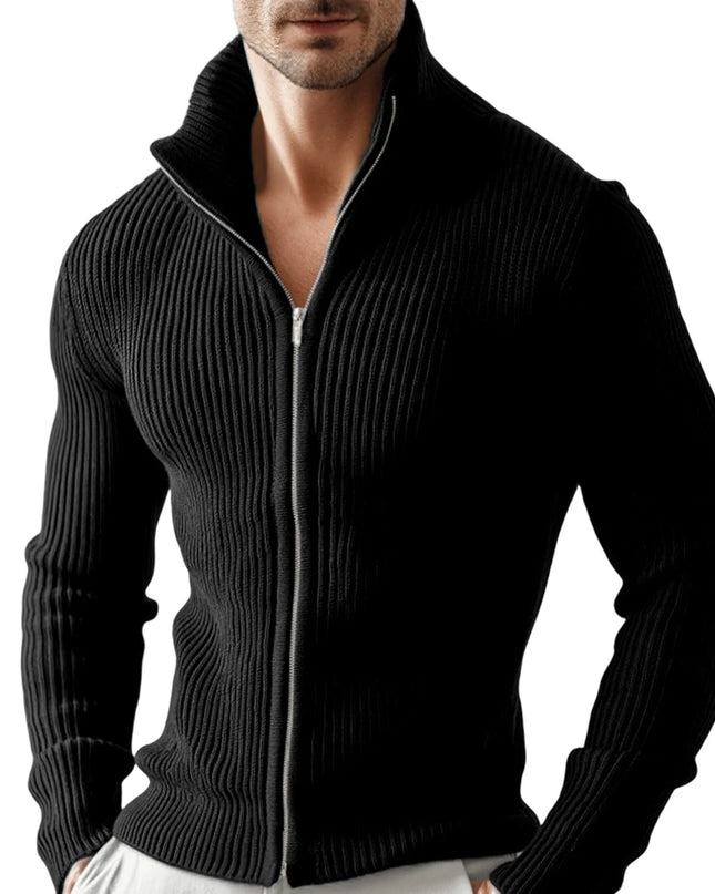 Men's Slim Fit Zipper Stand Collar Jacket