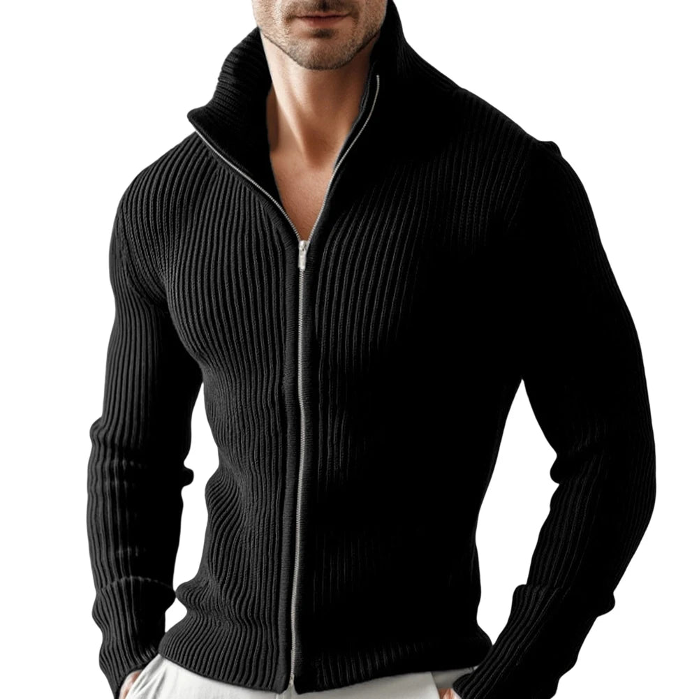 Men's Slim Fit Zipper Stand Collar Jacket