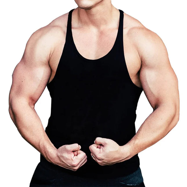 Men's Y-Back Cotton Tank Top – Breathable Activewear Vest