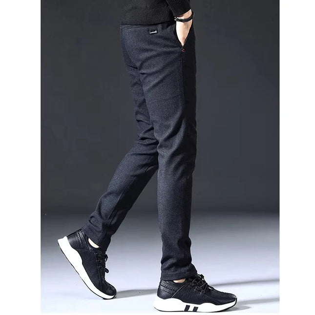 Men's Casual Straight Leg Long Pants - Slim Fit Design