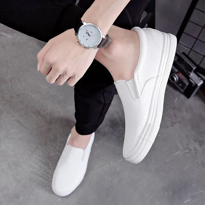 Men's Faux Leather Slip-On Sneakers