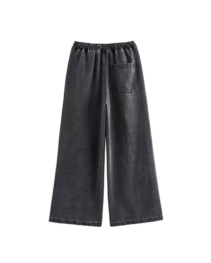Women’s Two-Piece Sweater Set with Turn-Down Collar & High-Waist Drawstring Pants