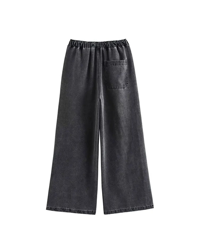 Women’s Two-Piece Sweater Set with Turn-Down Collar & High-Waist Drawstring Pants
