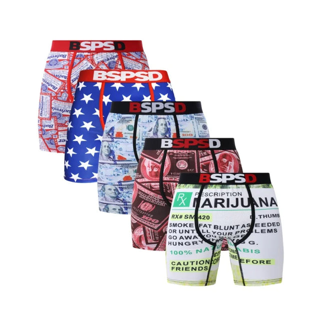 BPSD 5-Pack Men's Breathable Boxer Shorts Set