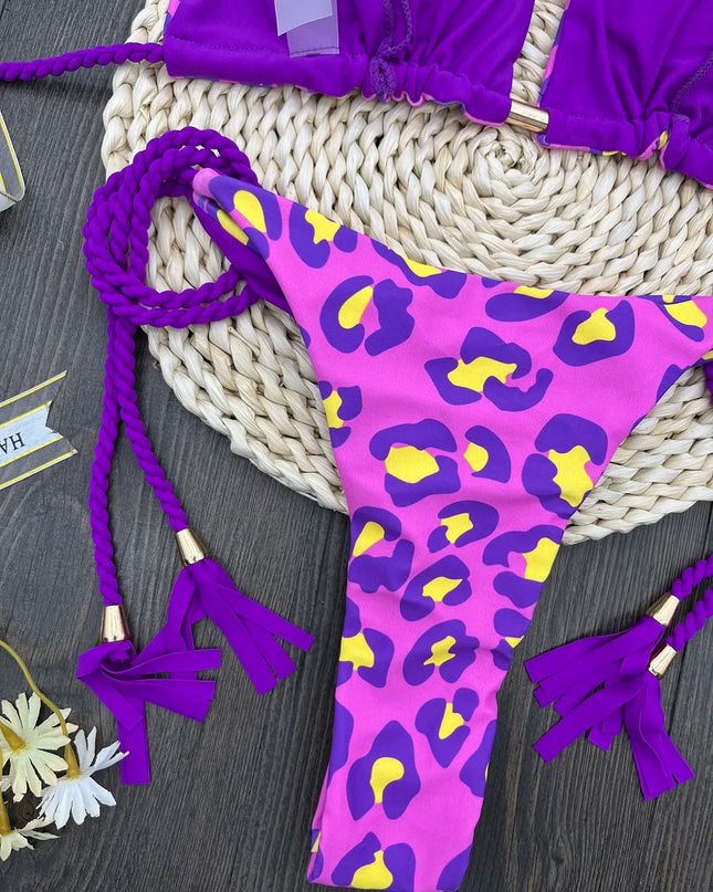 Leopard Pattern Bikini Set Women's Swimsuit Beachwear