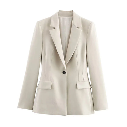 Elegant Women's 2-Piece Slim Blazer and Trousers Set - Sophisticated Full Sleeve Business Suit for Women
