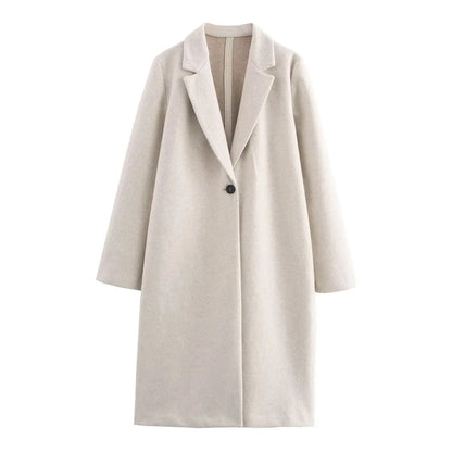 Women's Oversized Soft Long Coat with Button Closure