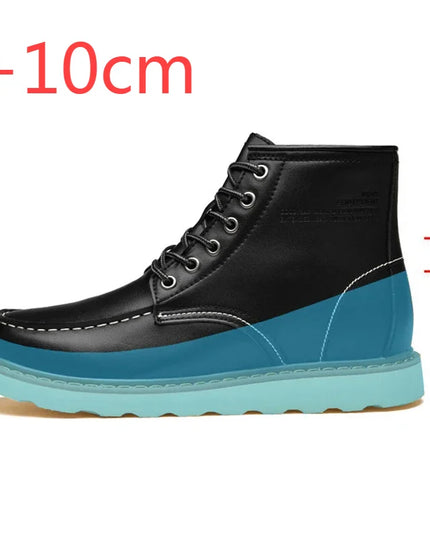 Men’s Height-Increasing Boots - Comfortable Faux Leather Mens Shoes for Enhanced Height & Style