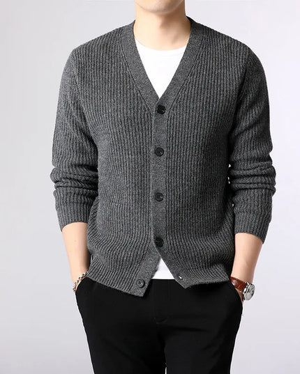 Men's Cardigan - Single Breasted Casual Knit Sweater